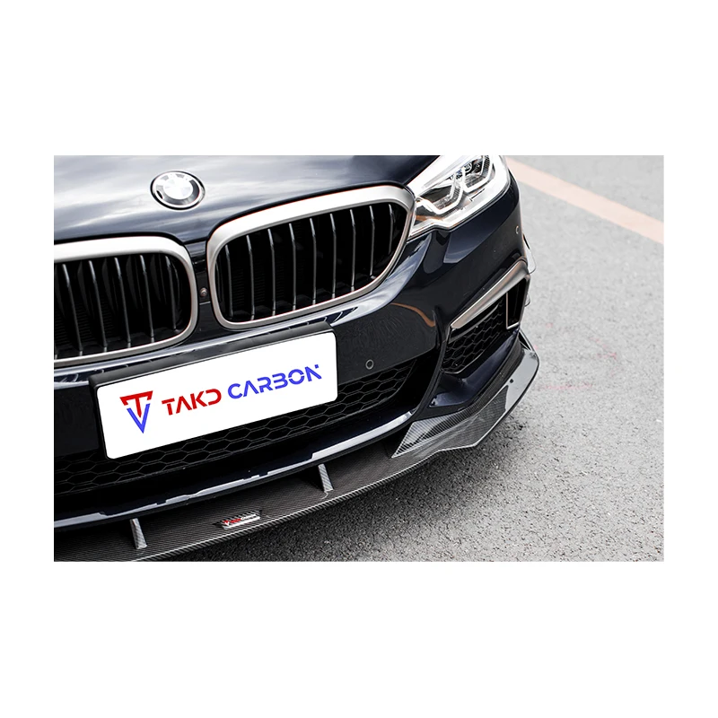

TAKD Carbon Real Universal Rear Spoilers Dry Carbon Fiber Front Bumper Lip Diffuser for bmws 5 Series G30 G38(2018-20)