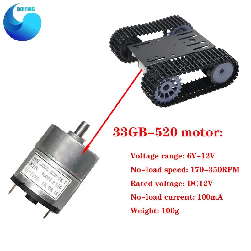 Chasis de tanque inteligente mini TP101, plataforma de Control remoto con Motor de CC Dual para Arduino, novedad