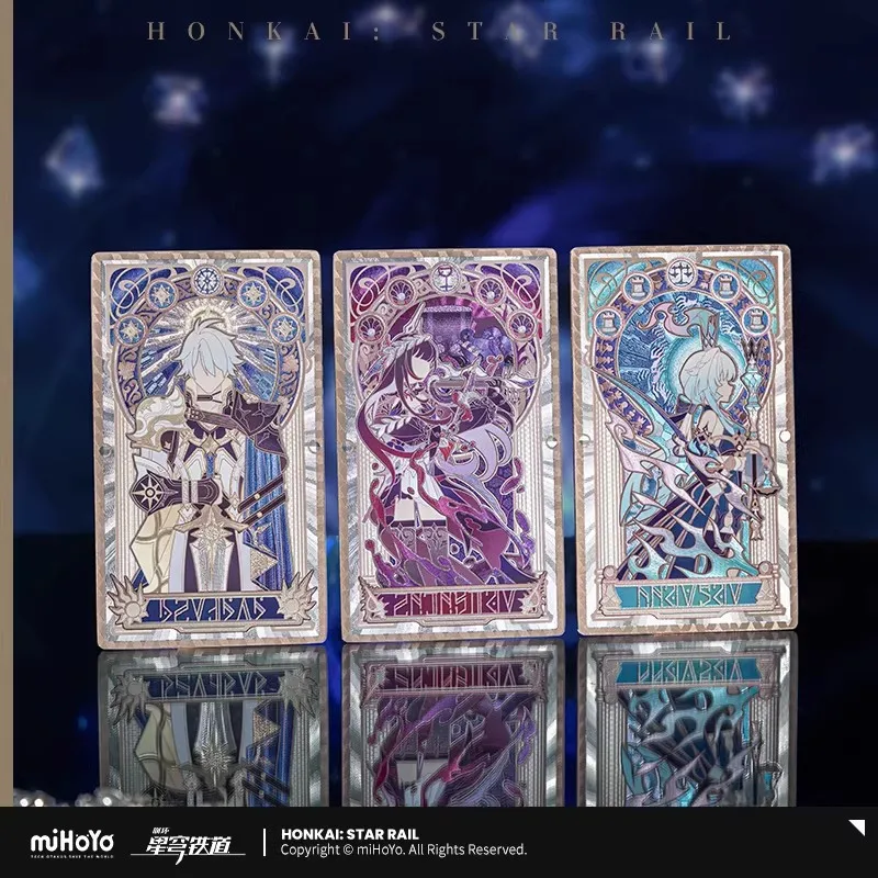 [Genuine] miHoYo Game Honkai Star Rail Refractive Card Phainon Mydei DanHeng Anaxa Desktop Ornament Anime Prop Cosplay Xmas Gift