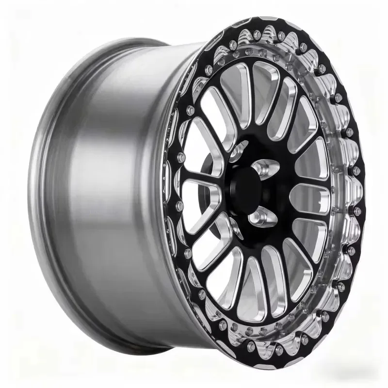 Hot Sale Custom 17 18 19 20 21 22 Inch 5x114.3 5x120 5x112 Black Beadlock Concave Aluminum Alloy Forged Wheels for 4 pcs
