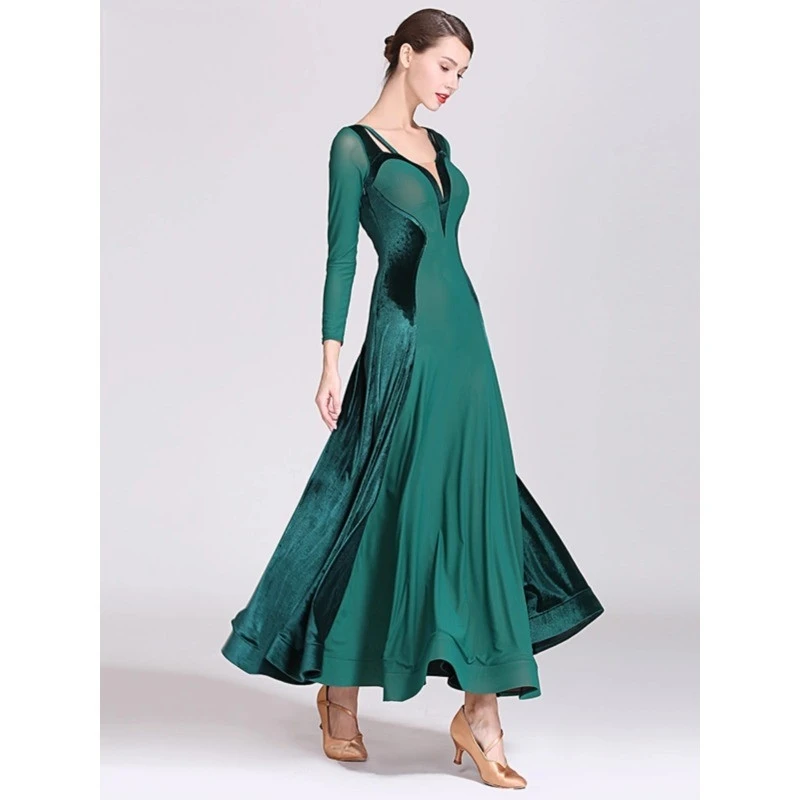 

Velvet New Modern Dance Dress National Standard Dance Costume