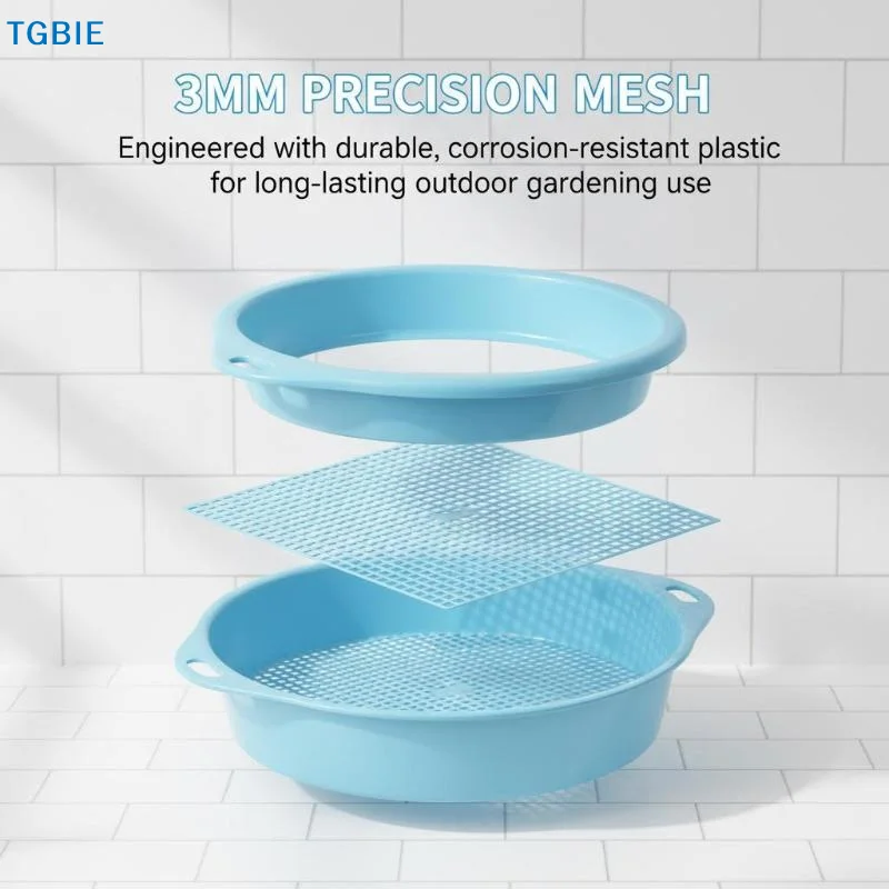 Garden Square Hole Soil Sieve Sifter Round Sifting Strainer Sand Screen Filter Compost Home Gardening Filter Soil And Stone Tool