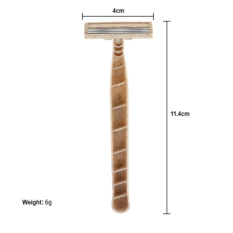 8pcs Disposable Manual Razor 3-layer Blade Wheat Straw Biodegradable Material Portable Razor for travel