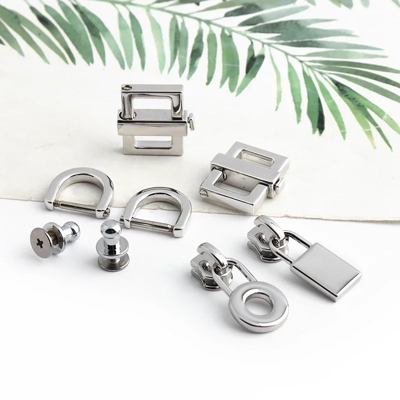 New Rectangle Eyelets Hanger Metal Lock for Bag Hardware Wholesale Fashion a Set of Locks Fitting Woman Handbag Bag Accessories