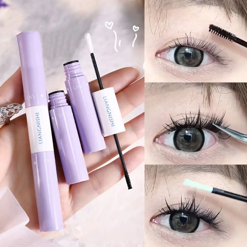 Zijden Vezelborstel Wimperlijm Mascara Lash Lift Vormgeven Pluizige Wimpers Krultang 2 In 1 Verlengde Make-Up Tool Schoonheid