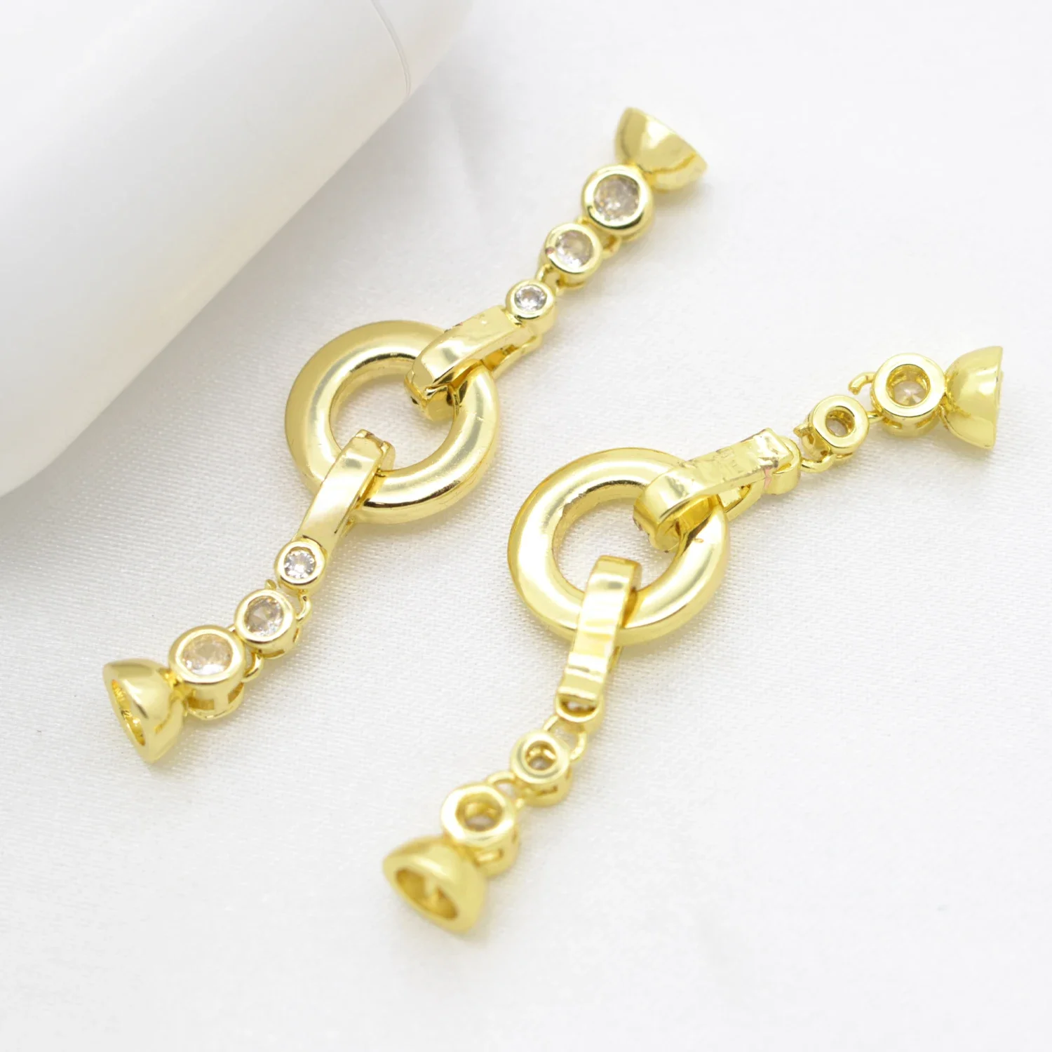 3 Pcs Gold Silver Color Closed Chain Bow Ring Connectors for Jewelry Making DIY Bracelet Necklace Plated Fastener Closure Clasps