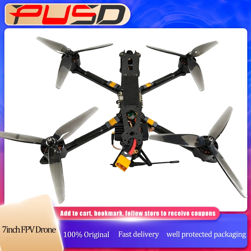 

7inch FPV Drone Long Range Brushless Motor 4S-6S HD Camera GPS Return Home For RC Racing Freestyle