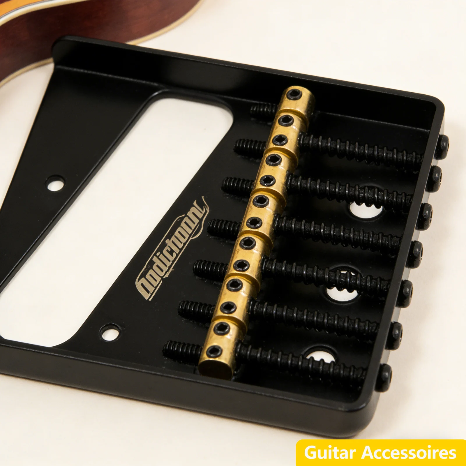 

WOT02 54mm Vintage Style Bridge with 6 Brass Barrel Saddles for TL Style Electric Guitar – Replacement Parts Upgrade Kit