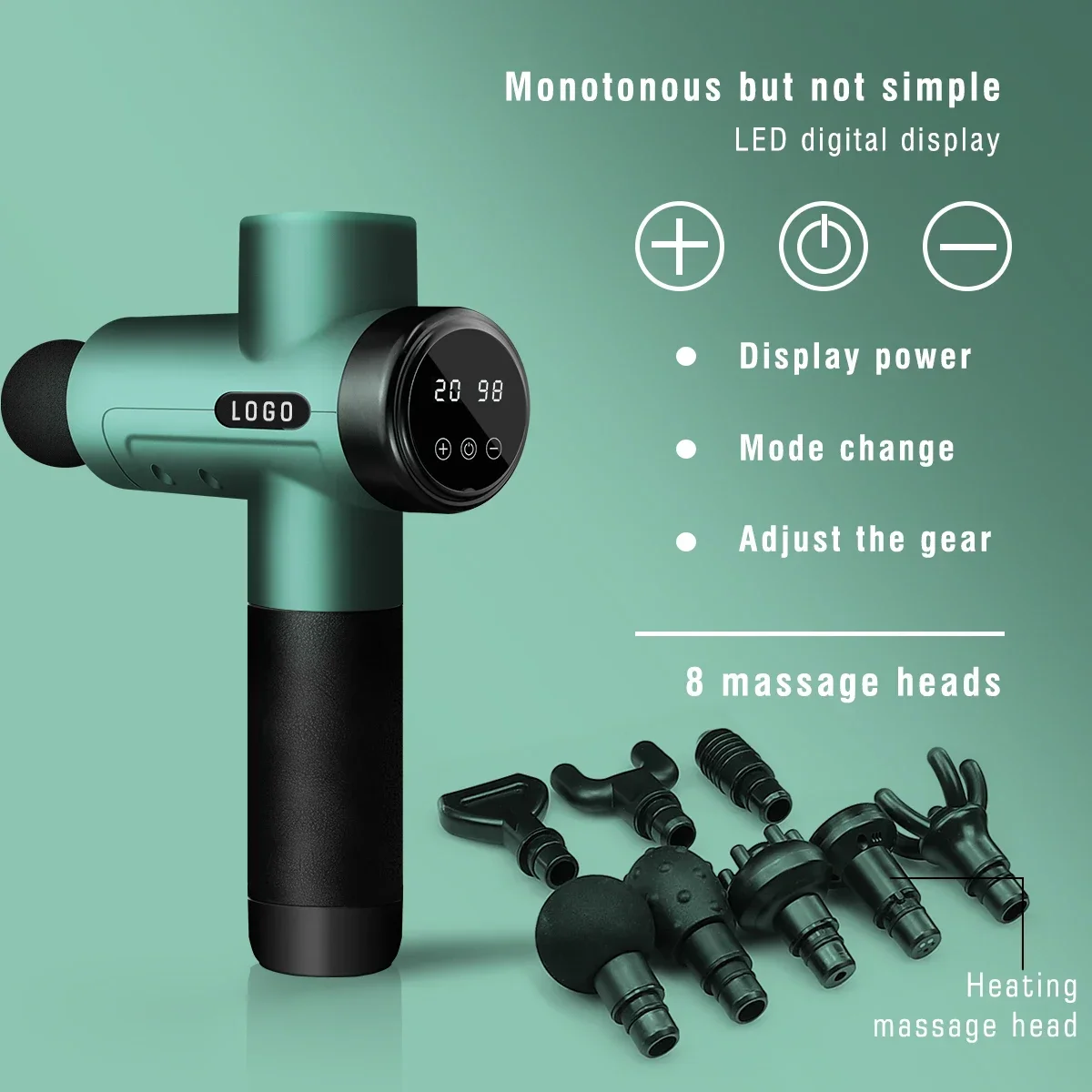 Best Seller Gym Fitness Led Touch Screen Heated Massage Gun With Hot And Cold Function For Muscle Percussion Massage Gun view 4