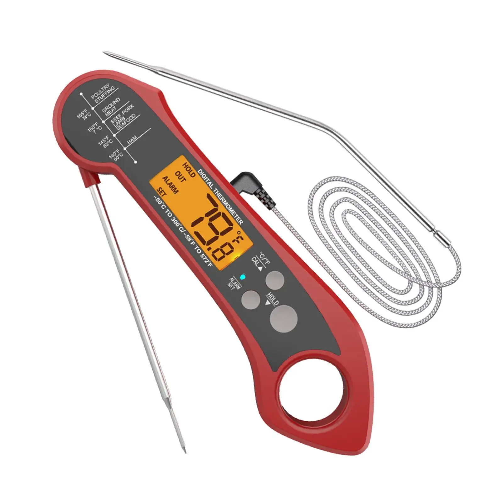 Food , -50°C to 300°C °C/°F Conversion Waterproof with Alarm Function Meat