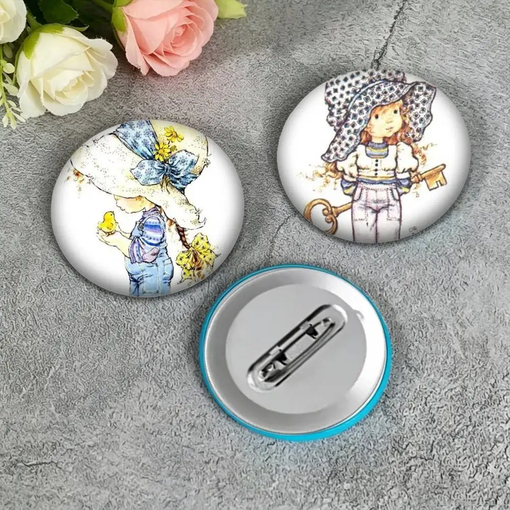 S-Sarah K-Kay Girl 25 32 44 58 75mm Badges Personalized Round Brooches Pins Accessory Gift
