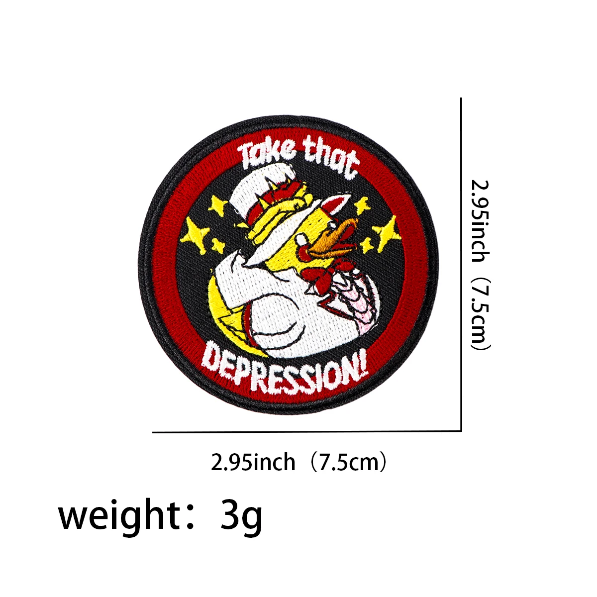 Kawaii Hat Duck Embroidered Patches For Kids Clothing DIY Badge Adhesive Patches Cartoon Patches On Clothes Stickers Appliques