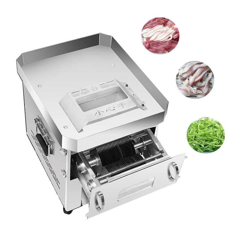 Commercial Stainless Steel Fresh Meat Slicer Multifunctional Electric Meat Cutting Machine For Slicing Shredding Diced Meat ﻿