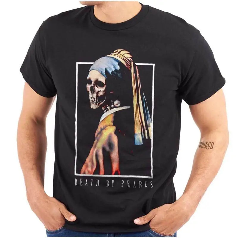 

Женская или мужская футболка с круглым вырезом со скелетом Death By Pearl Earring