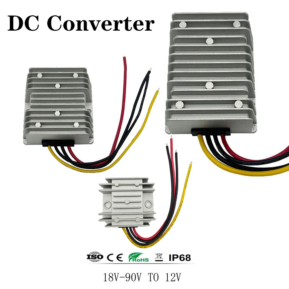 DC 24V 36V 48V 60V 72V 18-90V zu 12V 10A 20A 30A 40A DC DC Konverter Step Down Spannungsregler Transformator Auto Netzteil – Detail 2