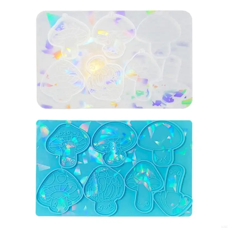 

R3MC Силиконовые грибы Комбинированные голографические формы легкие теневые подвеска