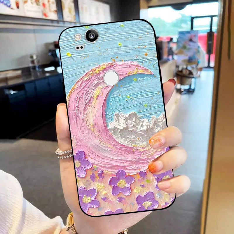 Untuk Google Pixel 2 casing Fundas penutup belakang silikon lunak untuk Google Pixel 2 casing ponsel modis TPU antiguncangan cangkang Coque