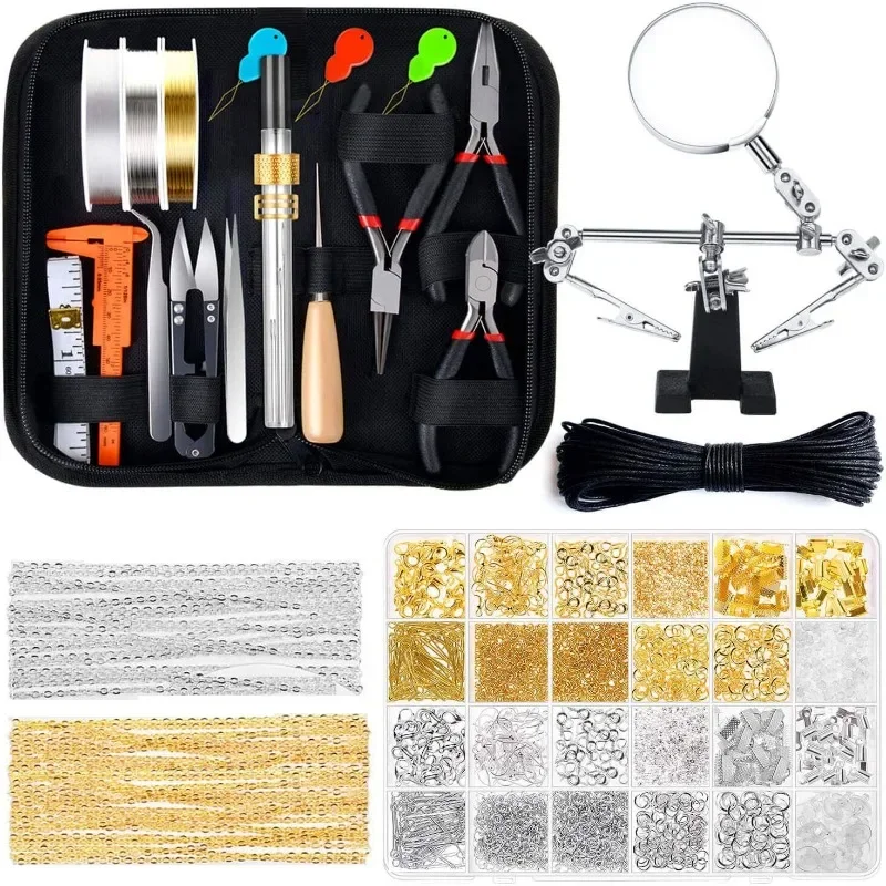 Jewelry Making Kits for Adults Supplies Kit with Tools Earring Charms Wires Findings and Helping Hands for Making and Repair