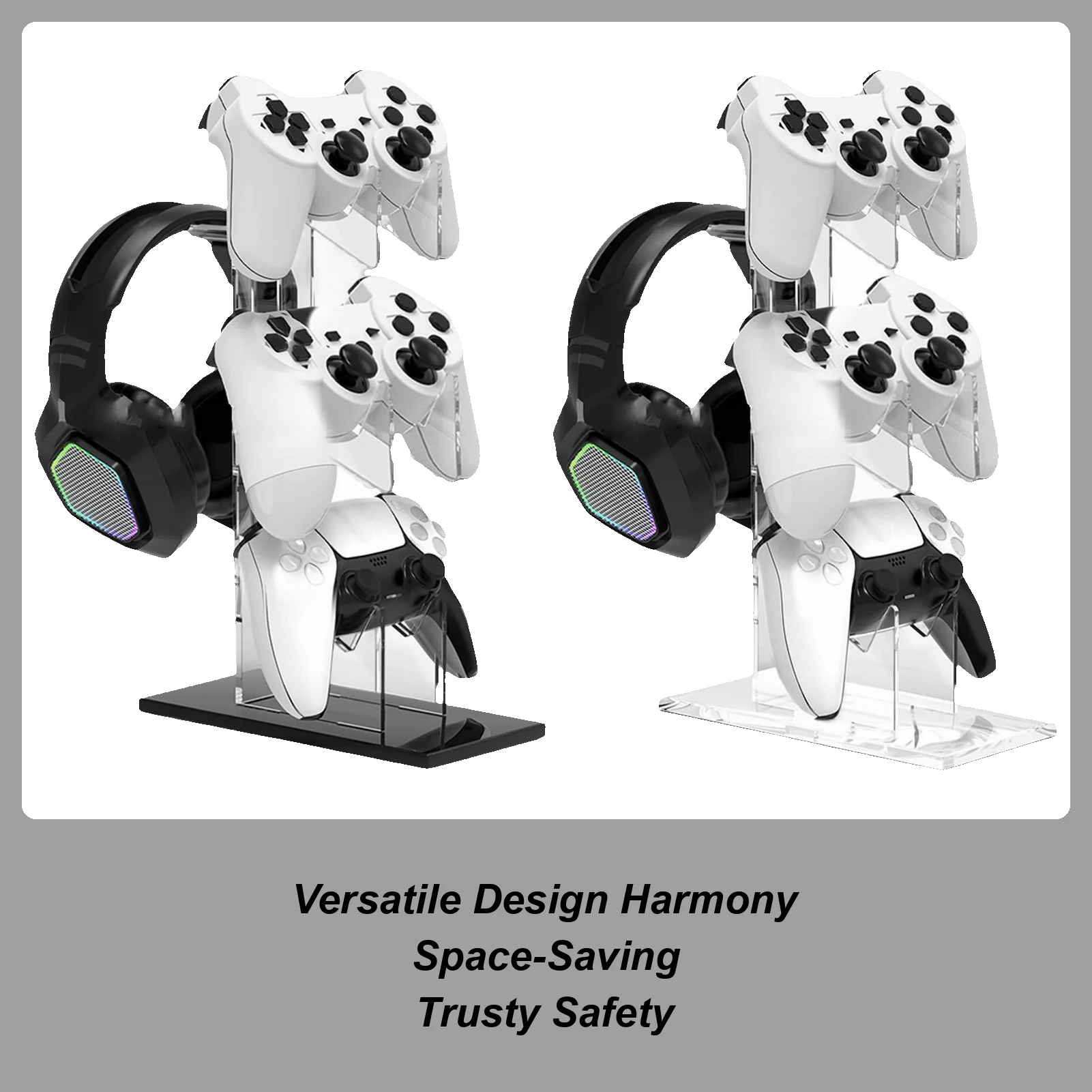 Подставка для гарнитуры, игровая подставка для спальни, 3-х ярусная вертикальная стойка, полки для хранения, витрины для развлечений, игры, гостиной, спальни