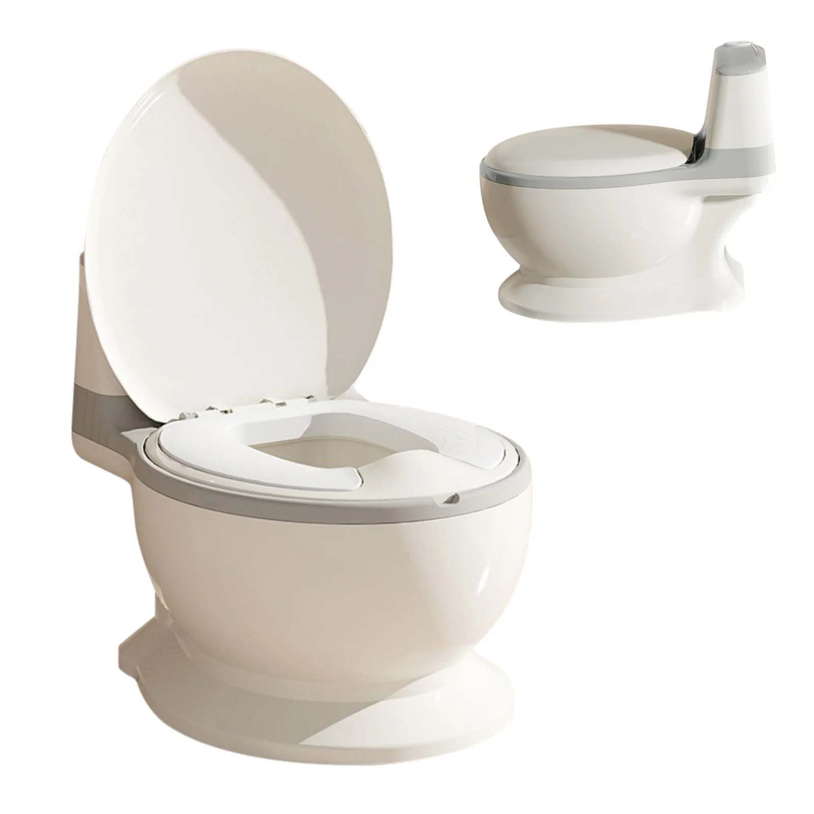 Toilette per vasino, toilette per vasino realistica 1:1, toilette per addestramento in PP con sedile in PVC sciacquone sonoro, resistente agli spruzzi