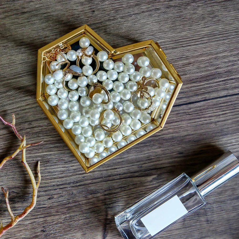 Transparent Jewelry Glass Box Decorative Storage Organizer Display Case for Rings Earrings Bracelets Jewelry Box