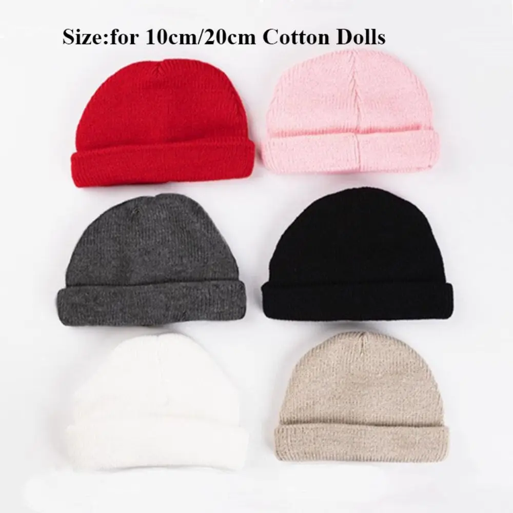 New Fashion Cotton Doll Hat 6 Colors Cute Doll Hat Mini Animal Knitted Hat for 10/20cm Cotton Doll