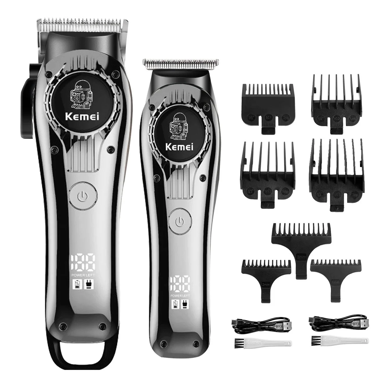Kemei Professional Electric Barber Hair Clipper Rechargeable Hair Trimmer Powerful Beard Razor Cordless Men Hair Cutting Machine