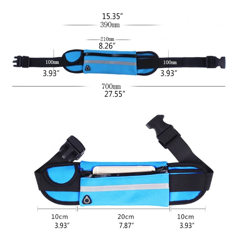 

Светоотражающий поясной ремень для бега-водонепроницаемый поясной ремень для бега, забавная сумка для пеших прогулок, фитнеса, Регулируемый Чехол для бега GXMF