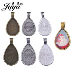 10pcs/lot Waterdrop Pendant Cabochon Base Settings 18x25mm/20x30mm Blank Tray Bezels Charms For DIY Jewelry Making Accessories