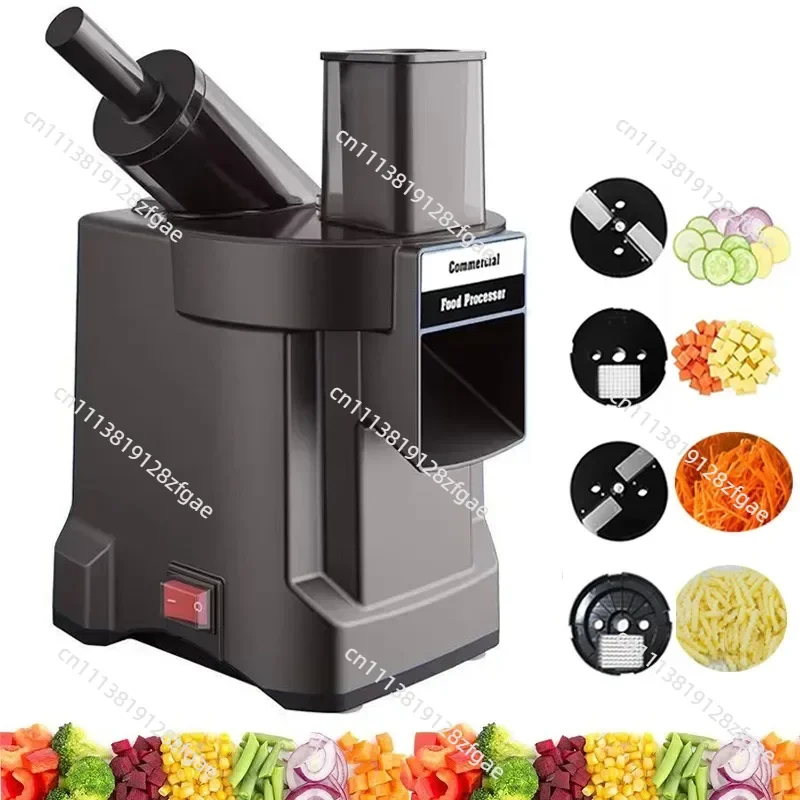 4 In 1 Dual-Feed Electric Food Chopper: Automatic Potato Dicer & French Fry Cutter for Carrot, Onion, Cucumber 110V 220V