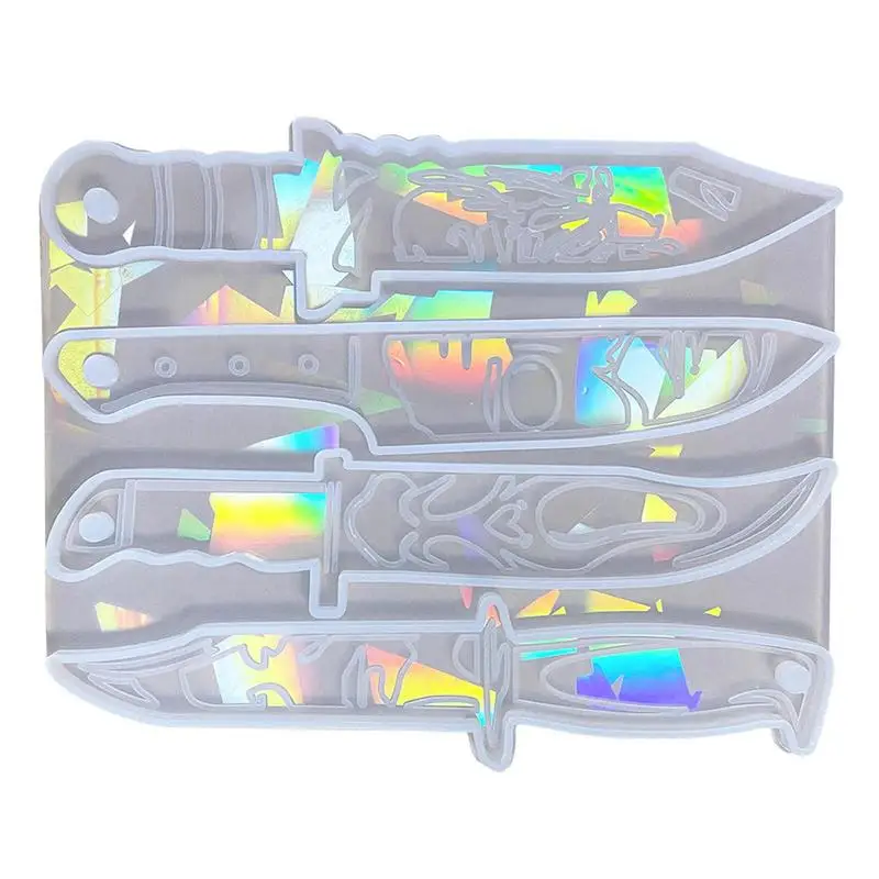 Resin Mold Daggers Holographic Resin Keychain Molds Heat Resistant Holographic Design Mold Gift For Halloween Christmas