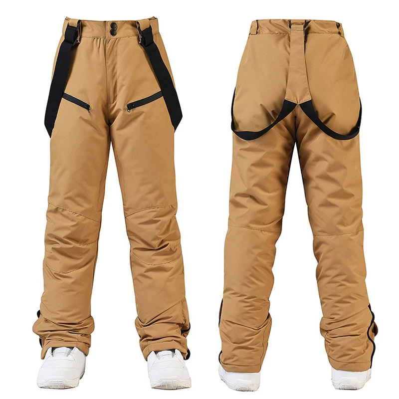 Pantalon de neige épais pour hommes et femmes, sangle respirante, coupe-vent, imperméable, sports de plein air, snowboard, ski, fjUnisex, hiver