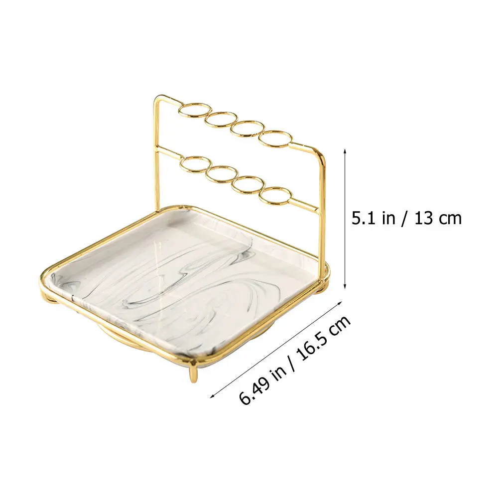 Iron Cosmetic Storage Rack – Jewelry & Makeup Brush Display Shelf, Desktop Organizer for Small Items