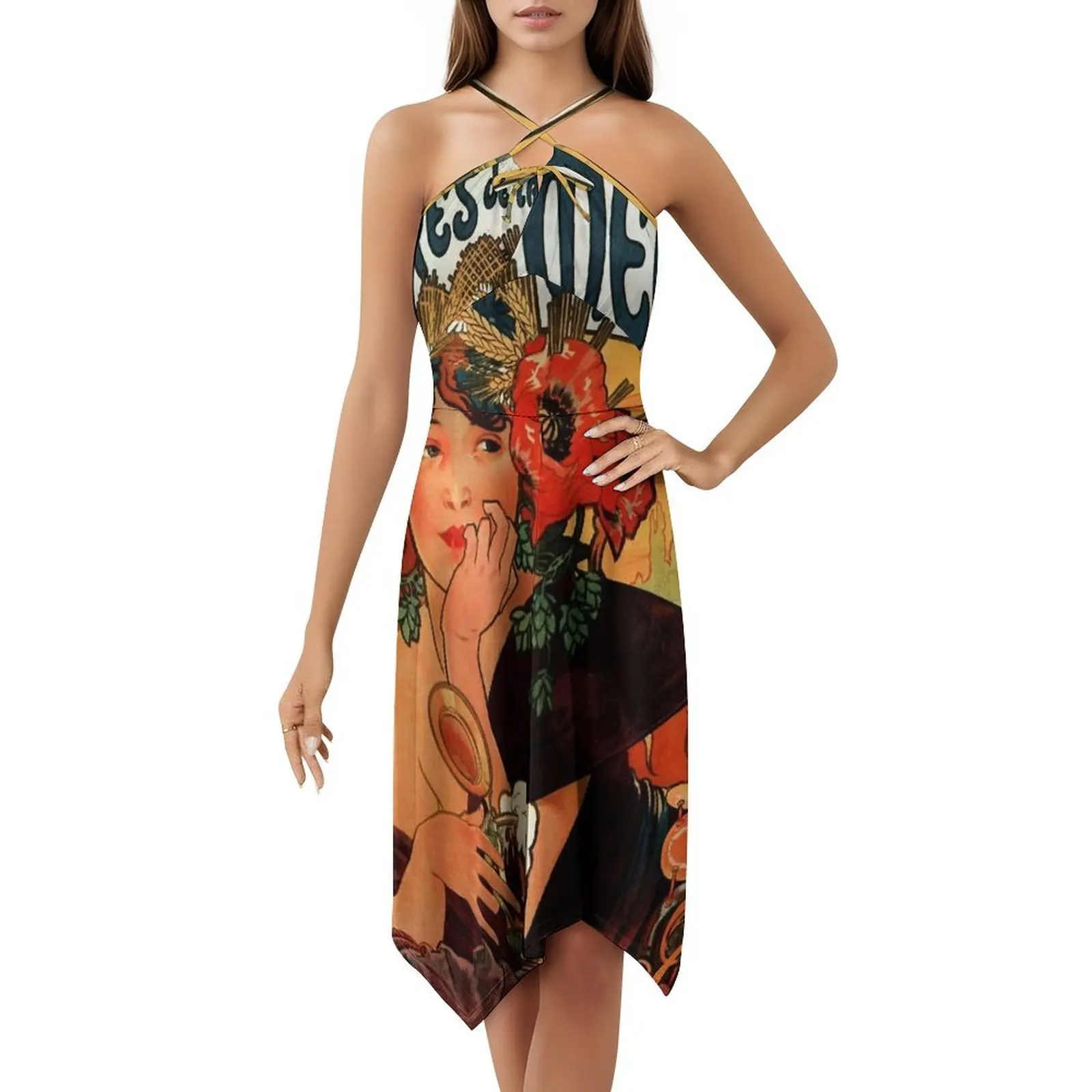 Beer Of The Meuse-Alphonse Mucha-1897 فستان بوهو أنيق أنيق لحفلات الزفاف على الشاطئ بيرة Meuse Alphonse Mucha #5