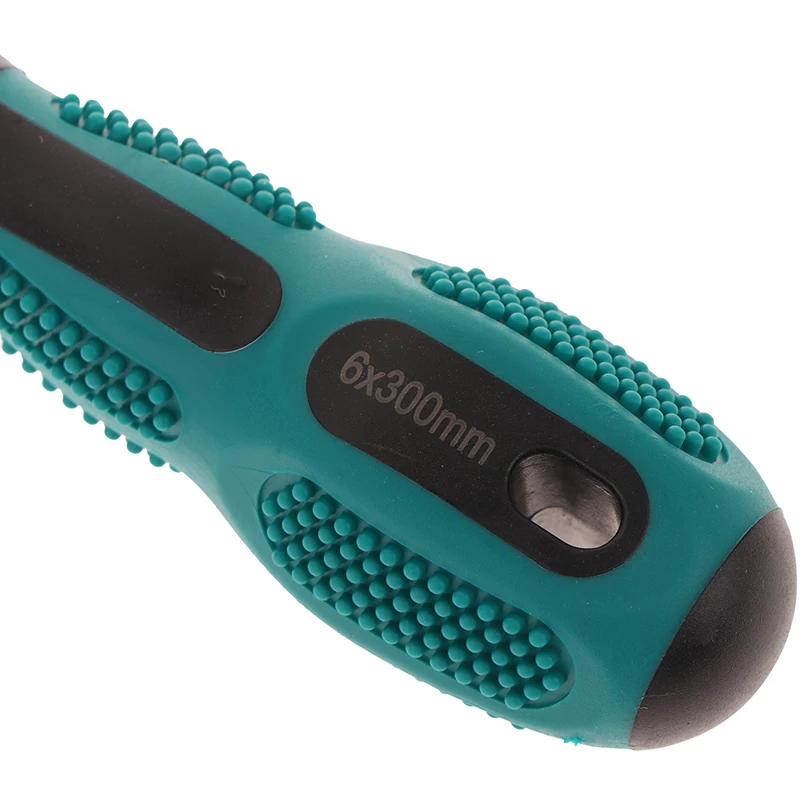 1 Piece Green Rubber Handle Magnetic Screwdriver Long Slotted Screwdriver Installation And Disassembly Repair Tool