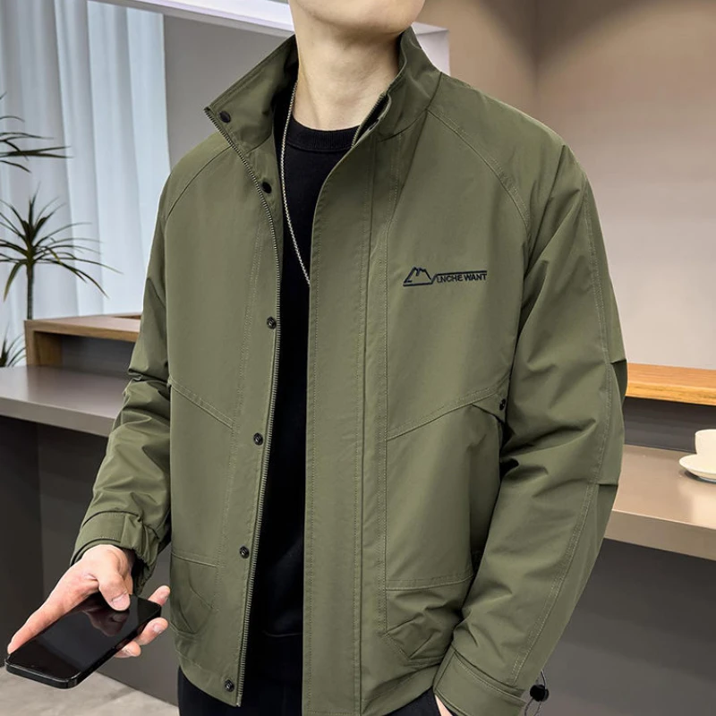 

Men Bomber Jacket Spring Autumn Windbreaker Zipper Military Motorcycle Jacket Long Sleeve Coats Men Clothing Luxury Brand Loose