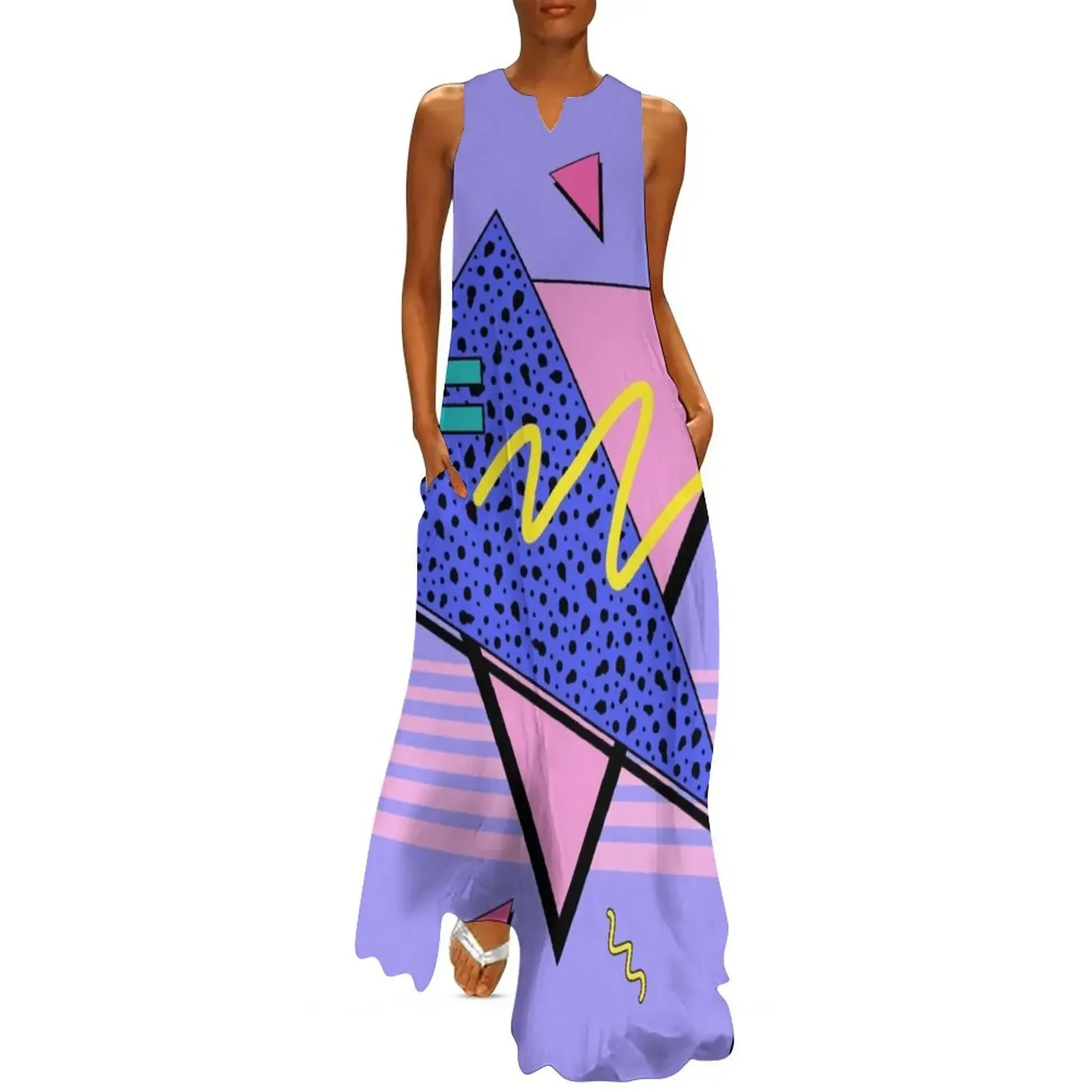 

Memphis Pattern 115 - Retro 90s / 80s Long Dress Party dresses for women festival outfit women summer dress for women 2025 Dress