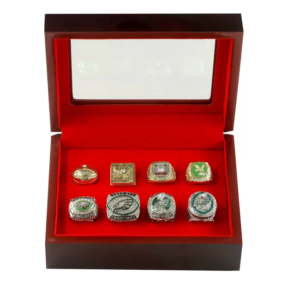

8pcs/set New Creative Champion ring Set souvenir Gift for Friends Ring rugby football Gift Fan souvenir ring