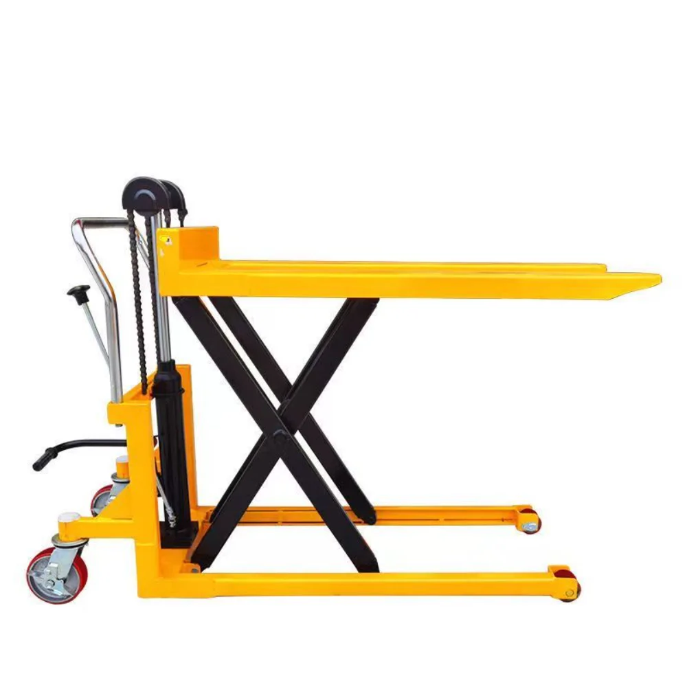 

Manual scissors high lifting hydraulic handling forklift warehouse workshop transportation