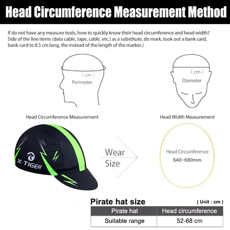 X-TIGER Riding Bright Green Outdoor Sport Bike Head MTB Bicycle Headwear Headband 100% Polyester Cycling Hats Bandana Pro Cap