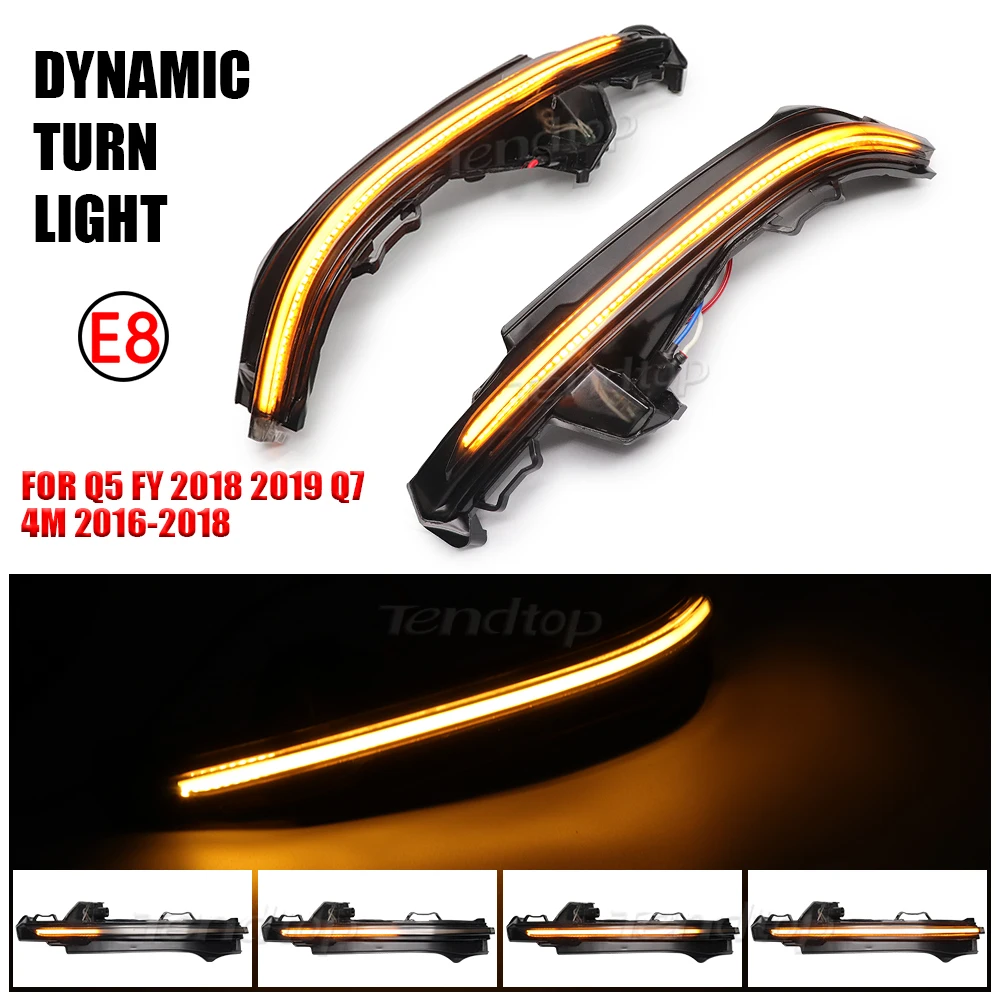 LED Rearview Mirror Indicator Lamp Dynamic Turn Signal Light For Audi Q5 FY Q7 4M 2016-2023 Side Mirror Sequentia Blinker