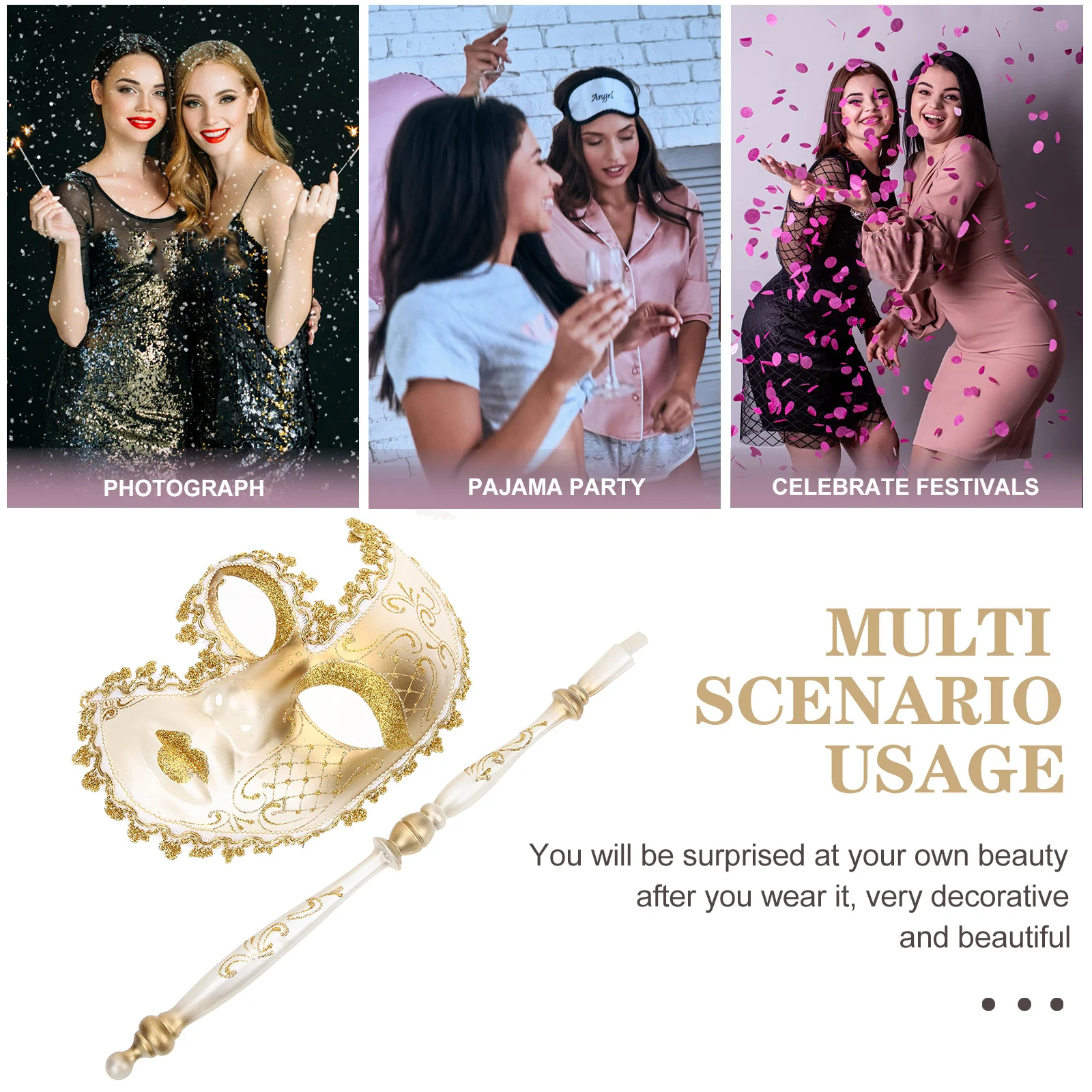 Masque de mascarade à main, masque vénitien doré pour femmes, bal de promo, carnaval, Cosplay, robe fantaisie, accessoires Mardi Gras