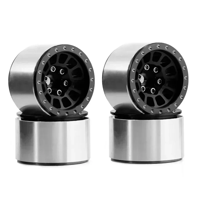 4 pezzi 1.0 pollici in metallo Beadlock mozzo ruota cerchio per 1/18 1/24 RC Crawler Car TRX4M Axial SCX24 AX24 parti di aggiornamento