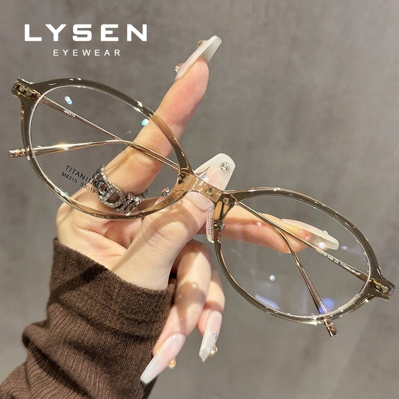 LYSEN جديد البيضاوي النساء وصفة طبية النظارات البصرية مكافحة الضوء الأزرق قصر النظر نظارات المضادة للانعكاس مخصصة نظارات فوتوكروميك #6