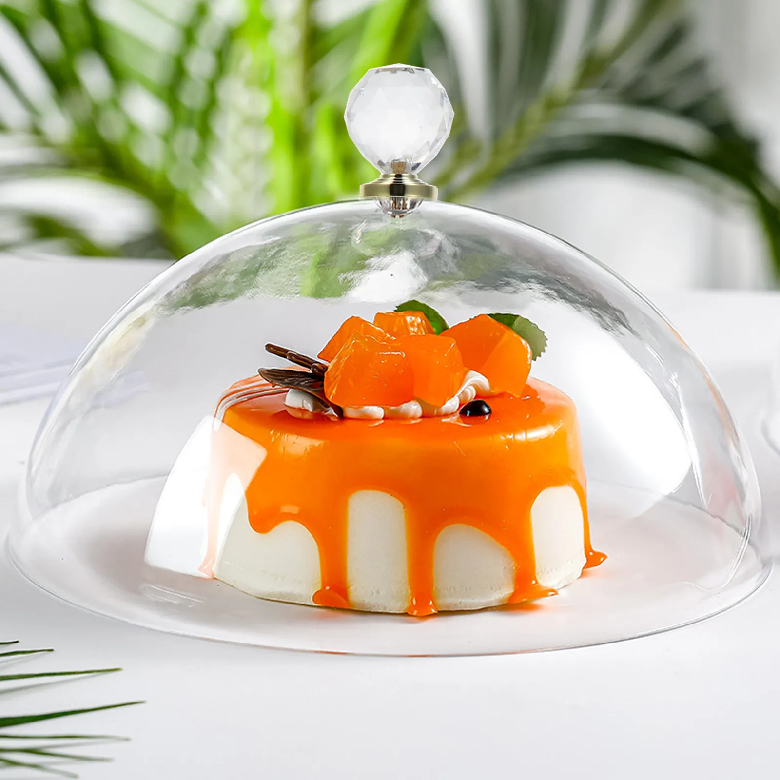 1Pcs Clear Food Cover Dish Storage Protector Easy Hold Round Button Style Practical Kitchen Supply Protective Cover