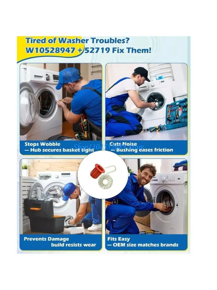 

Washer Basket Drive Hub And Bushing Direct Replacement Basket Bushing For W10396887 W10528947 52719
