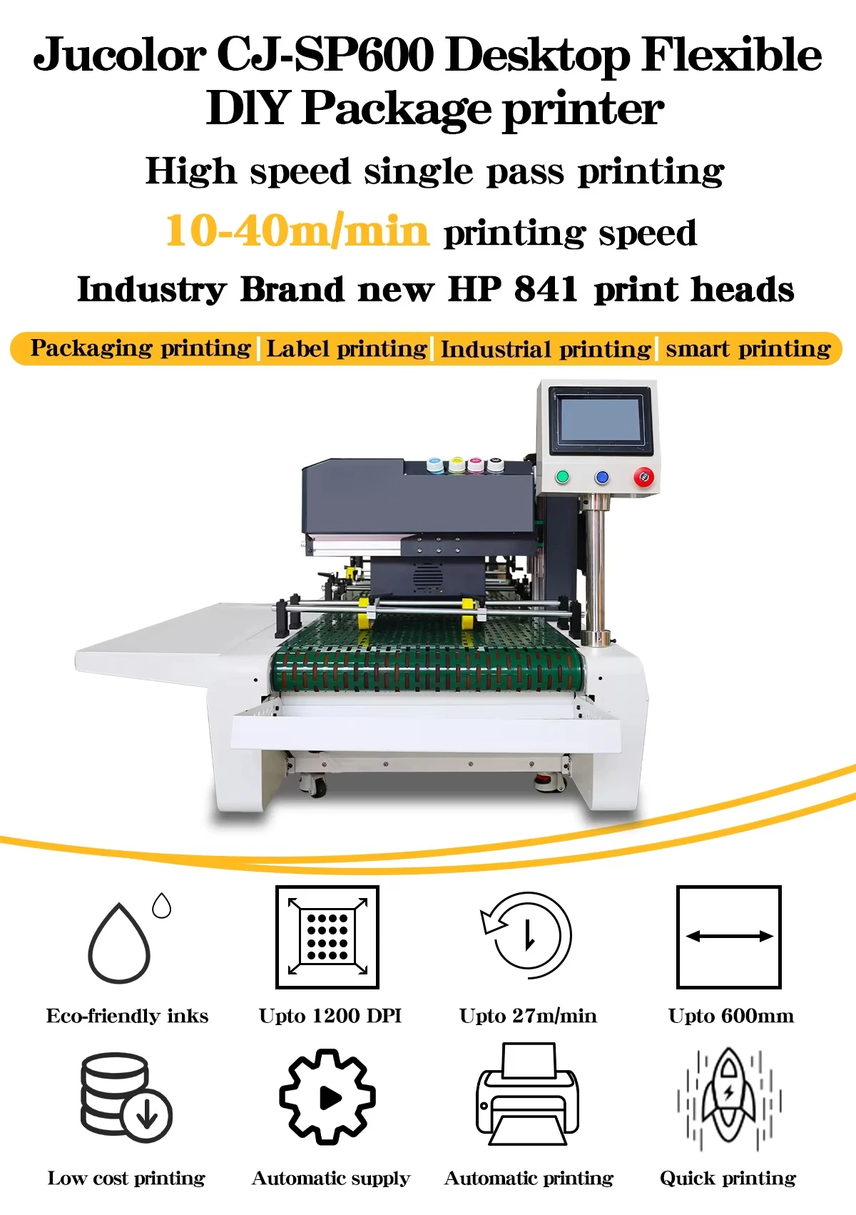Easy Operation Digital Cardboard Printing Machine for Paper Bags Single Pass Printer for Pouch Bag Paper