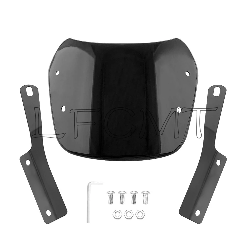 Black/Carbon Style Motorcycle Universal Windshield Wind Deflector Windscreen Fairing Fit for Honda Yamaha Kawasaki Suzuk Triumph