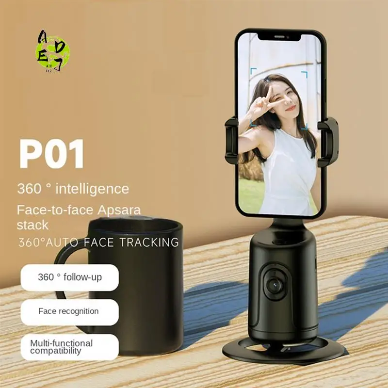 

AED7-Adjustable P01 Can Ai Face Recognition 360° Cell Phone PTZ Live Selfie God Panoramic Follow The Camera Anti-Shake Durable W