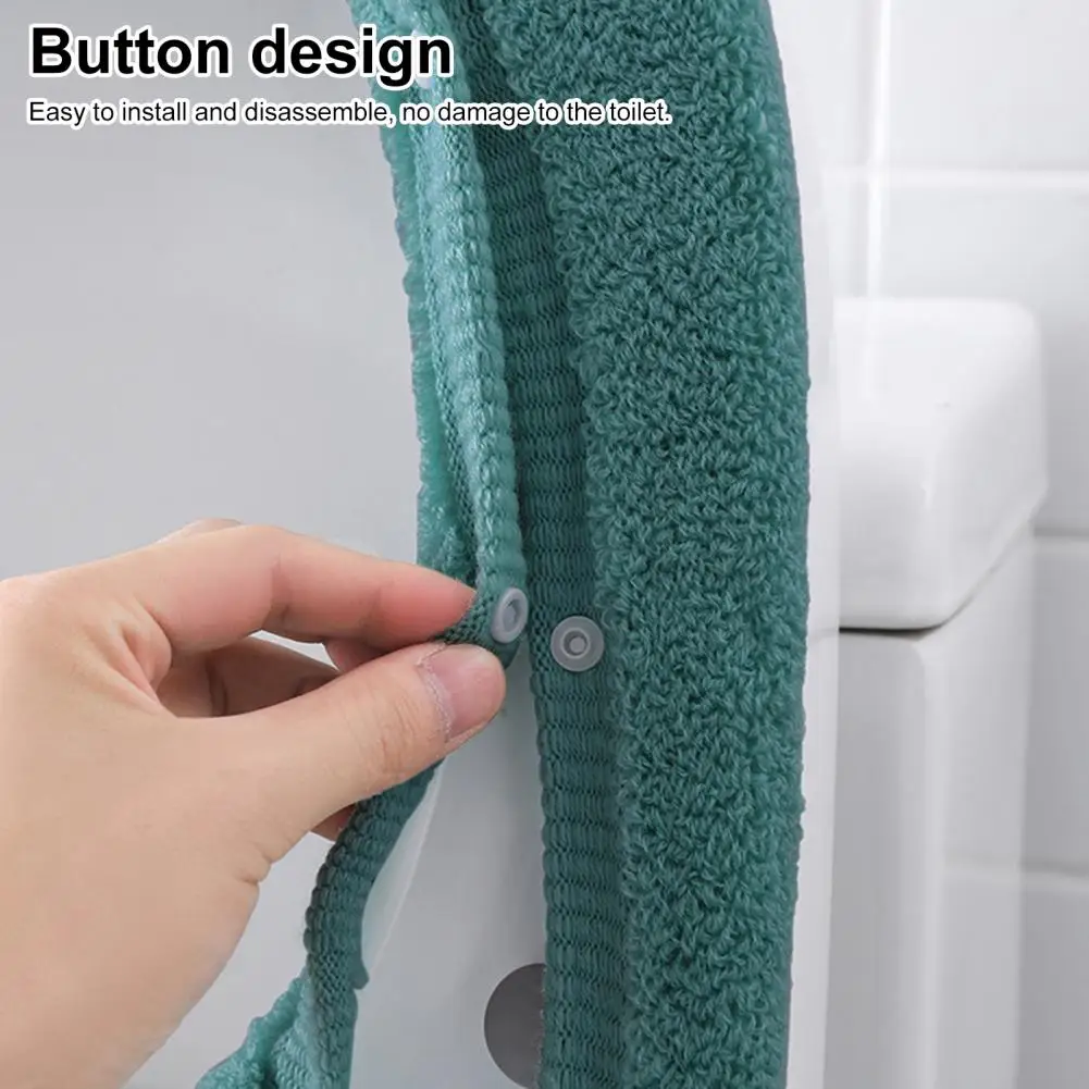 Fuzzy Toilet Seat Cover Soft Cozy Toilet Seat Covers Thickened Fuzzy Universal Bathroom Bowl Warmers for Button Closure Toilet